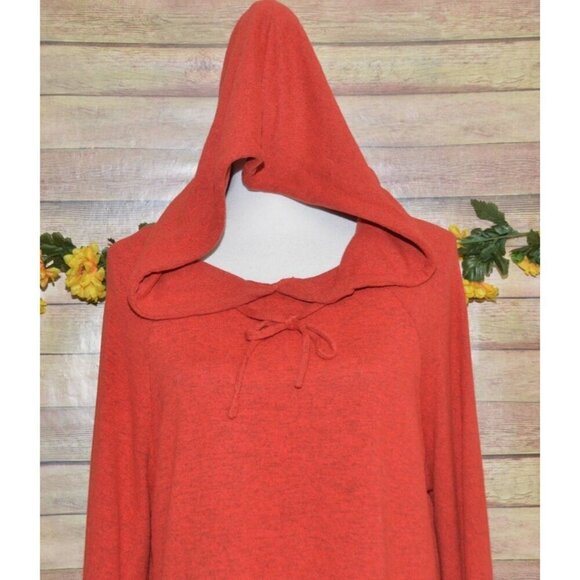 Southern Stitch Ladies Red Hooded Bell Sleeves Pullover Sweatshirt Dress Size XL - Picture 2 of 14
